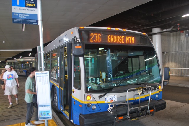 The bus to Grouse Mountain