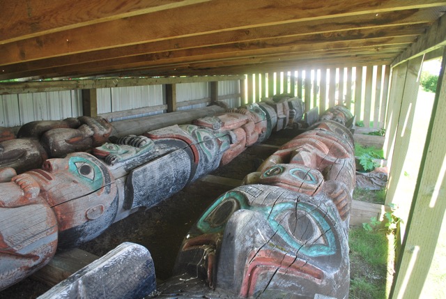 Totem poles in storage