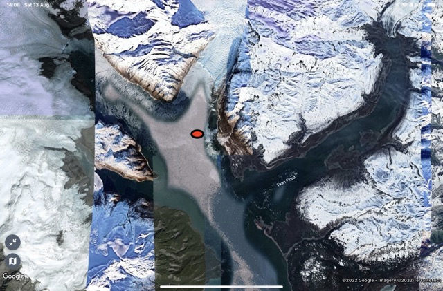 Satellite view of our mooring place