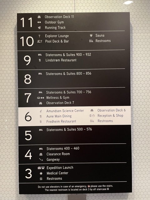 The different floors on the ship