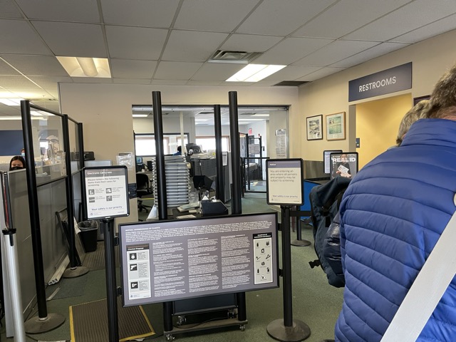 Waiting for security to open