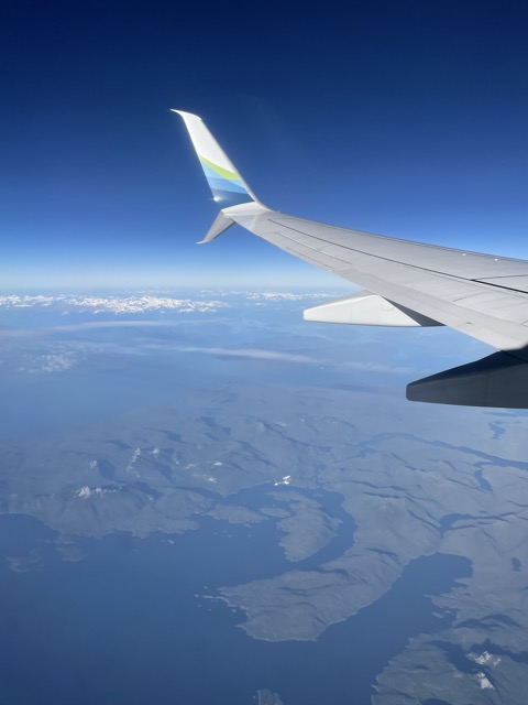 In the air towards Vancouver