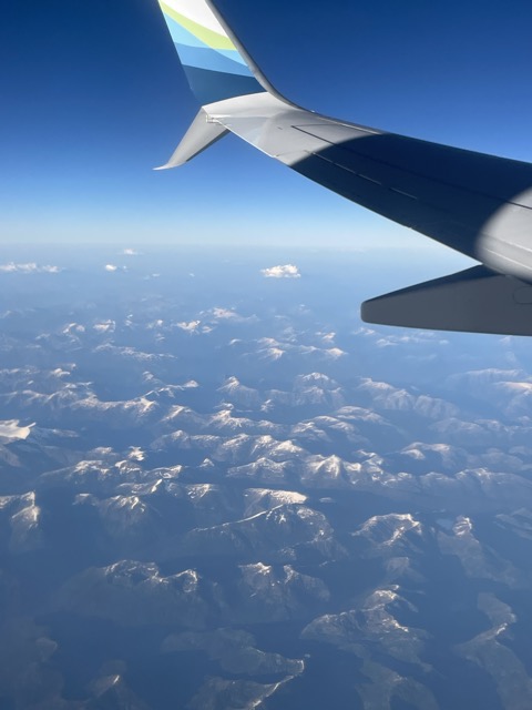 In the air towards Vancouver